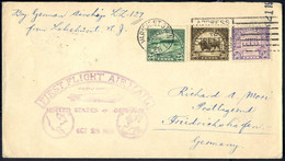 Cover 1928, Erstflugbrief Vom 28.10.1928 United States - Germany Von New York, Variok Station, Nach Friedrichshafen, Fra - Sonstige & Ohne Zuordnung