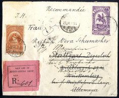 Cover 1933, Rekommandierter Brief Vom 22.7.1933 Von Addis Abeba Nach Stuttgart, Auf Der Vorder- Und Auf Der Rückseite Fr - Aethiopien