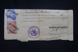 BELGIQUE - Fiscaux Sur Document ( Autorisation De Séjour Définitif ) Du Gouvernement Du Brabant En 1930 - L 130040 - Documenti