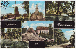 Groeten Uit Ootmarsum: Houtzagerij Met Molen, RK Kerk, Engelstuin, Hooidijk, Los Hoes, Springendal  - (Nederland) - Ootmarsum