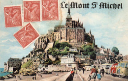 Carte à Système Le Mont St Michel  + 4 Timbres 1F50 3 SCANS - Le Mont Saint Michel