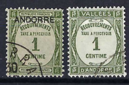 ANDORRE FRANCAIS Taxe 1931-35: Les Y&T 9,16 Obl. CAD - Usados