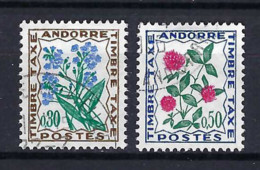 ANDORRE FRANCAIS Taxe 1964-71: Les Y&T 50,52 Obl. CAD - Used Stamps