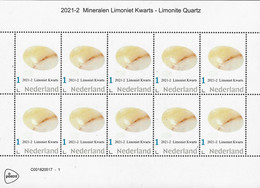 Nederland  2021-2  Mineralen Edelstenen Minerals Gemstones  Limoniet  Limonite  Quarz Vel-sheetlet    Postfris/mnh/neuf - Nuevos