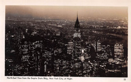 NEW YORK - NIGHT VIEW FROM EMPIRE STATE BUILDING ~ AN OLD REAL PHOTO POSTCARD BY ROTARY PHOTO #223190 - Empire State Building