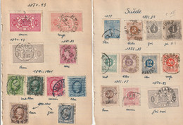 30 T Anciens De SUEDE + 18 T De FINLANDE.... Sur Feuilles De Carnet.....des Bonnes Valeurs....à Voir - Sonstige & Ohne Zuordnung