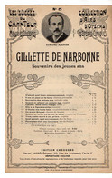 VP20.363 - PARIS X LIMOGES - Ancienne Partition Musicale ¨ Gillette De Narbonne ¨ De Edmond AUDRAN - Partituras