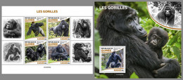 GUINEA REP. 2022 MNH Gorillas Gorilles M/S+S/S - OFFICIAL ISSUE - DHQ2233 - Gorilas