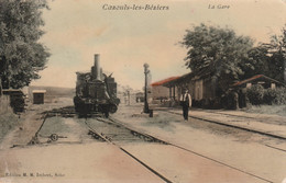 34/ Cazouls Les Béziers - La Gare - Train En Gros Plan - - Other & Unclassified