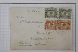 C   CHINA   BELLE LETTRE RARE  1929 HANGCHOW A  WIEN AUSTRIA VIA SIBERIA   +JEW INSTITUTE+2 PAIRES TP +AFFR. INTERESSANT - 1912-1949 République