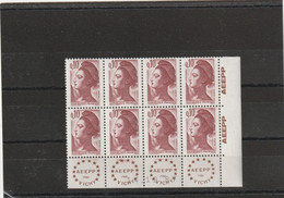 Bloc De 8 Coin Datée Du 10 Centimes Marianne Avec Publicité AEEPP Vichy - Unused Stamps