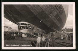 AK Landungsmanöver Des Luftschiffes LZ127 Graf Zeppelin - Aeronaves