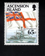 1584434944 1997 SCOTT  672 (XX)  POSTFRIS  MINT NEVER HINGED - FLAG SHIP - ROYAL NAVY WHITE ENSIGN HMS NORTHUMBERLAND - Ascension (Ile De L')