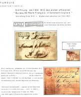 1812 Cachet Encadré CONSTANTINOPLE + P.PAYE Sur Lettre PURIFIEE Avec Texte De SMYRNE Pour LYON. RARE. Superbe. - Lettres & Documents