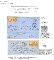 1860/5 Lot De 3 Lettres De CONSTANTINOPLE Avec PC Ou GC (dont 80c N°24x2 Pour L' ITALIE). TTB. - Brieven En Documenten
