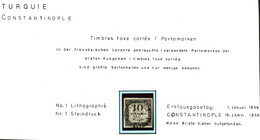 "Utilisation Du 10c TAXE LITHO.  Au Bureau De CONSTANTINOPLE" : 10c TAXE LITHO. (n°1) TTB Margé Obl. CONSTANTINOPLE TURQ - Lettres & Documents