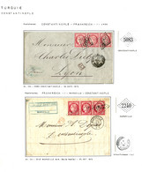 1873/76 Superbe Ensemble De 4 Lettre De Ou Pour CONSTANTINOPLE (Voie D' AUTRICHE Ou MARSEILLE). TTB. - Lettres & Documents