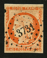 ALGERIE :  PC 3731 De NEMOURS Sur 40c CERES (n°5). Fente En Haut. Frappe Magnifique. Oblitération D' ALGERIE Trés Rare S - 1849-1850 Cérès