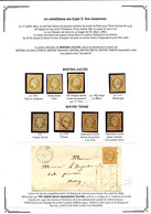 10c Empire (n°13) - Sélection De 29 Timbres (nuances, Oblitérations ) + 2 Paires + 10 Lettres ,  Montés Sur Feuille D' E - 1853-1860 Napoleone III