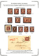 80c Empire (n°17) - Sélection De 36 Timbres (nuances, Oblitérations ) + 1 Paire + 2 Lettres Montés Sur Feuille D' Exposi - 1853-1860 Napoleone III