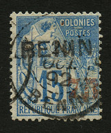 BENIN : 75 S/ 15c (n°16) Oblitéré. Tirage 500. Cote 1250€. Signé MIRO + RICHTER + BRUN. TB. - Autres & Non Classés