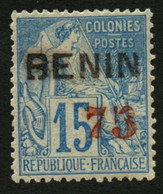 BENIN : 75 S/ 15c (n°16) Neuf *. Centrage Exceptionnel. Tirage 500 Ex. Cote 1250€++. Superbe. - Autres & Non Classés