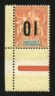 DAHOMEY : 10 S/ 40c Variété SURCHARGE RENVERSEE (n°39a) Neuf * Bord De Feuille Intégral. Cote 420€++. Signé SCHELLER. RA - Autres & Non Classés