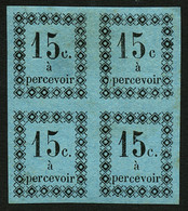 GUADELOUPE : TAXE Superbe Bloc De 4 Du 15c(n°4) Neuf * Dont Un Timbre Avec Variété "SANS POINT Aprés Le C" (n°4b). Signé - Autres & Non Classés