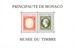 MONACO : BLOC NON EMIS N°58A MUSEE DU TIMBRE Sans Cachet à Date Neuf **. Cote 1500€. Superbe. - Blocs