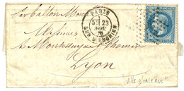 BALLON-MONTE - VILLE D' ORLEANS : 20c (n°29) Obl. Etoile + PARIS 23 Nov 70 Sur Lettre Pour LYON. "LA VILLE D' ORLEANS".  - War 1870