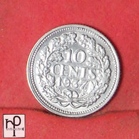 NETHERLANDS  10 CENTS 1937 - ***SILVER***   KM# 163 - (Nº50789) - 10 Cent