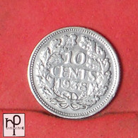 NETHERLANDS  10 CENTS 1938 - ***SILVER***   KM# 163 - (Nº50791) - 10 Cent