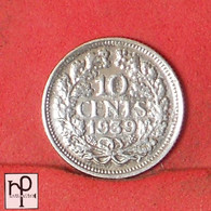 NETHERLANDS  10 CENTS 1939 - ***SILVER***   KM# 163 - (Nº50792) - 10 Cent