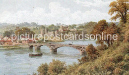THE BRIDGE AND CASTLE CHEPSTOW OLD COLOUR ART POSTCARD A.R. QUINTON ARQ SALMON NO 3715 - Quinton, AR