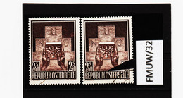 FMUW/32 ÖSTERREICH 1956 Michl 1025 "  PLATTENFEHLER FARBFLECK  " Gestempelt SIEHE ABBILDUNG - Variétés & Curiosités