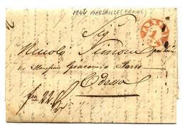 "MARSEILLE (FRANCE) Via VARSOVIE To RUSSIA : 1844 Red Cachet WARSAWA On Entire Letter Datelined "MARSEILLE" To ODESSA. V - Zonder Classificatie