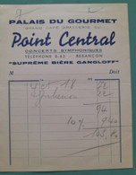 NOTE FACTURE DU PALAIS DU GOURMET GRAND CAFE DU POINT CENTRAL BESANCON  1930 - Sports & Tourism