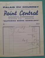 NOTE FACTURE DU PALAIS DU GOURMET GRAND CAFE DU POINT CENTRAL BESANCON  1930 - Sports & Tourisme