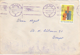 BUCHAREST SAMPLES FAIR, STAMP ON COVER, 1964, ROMANIA - Lettres & Documents