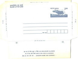 India:Unused Inland Letter Card, Rhinoceros - Luchtpost