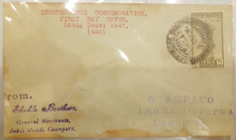 India 15th. December 1947 1 1/2a "JAI HIND" Stamp Franking On Cover, First Day Cover, Ex Rare As Per Scan - Lettres & Documents