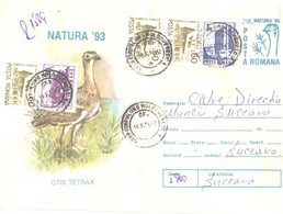 Romania:Natura 93 Cover, Otis Tetrax, Bird, 1994 - Storia Postale