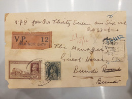 British India 1940 KGVI 4a + 3p Stamps Franking On Registered Cover, As Per Scan - Covers & Documents