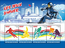 Niger 2022, Olympic Games In Benjing, Hockey, Skiing, 4val In BF - Jetski