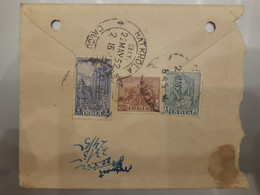 India 1952 1st. Series Definitive 4a + 6p + 1a Stamp Franking On Registered AD Cover, As Per Scan - Briefe U. Dokumente