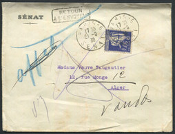 FRANCE - N° 368 PERFO " S " / LETTRE DU SENAT LE 21/9/1939 POUR ALGER - TB - Cartas & Documentos