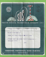 História Postal - Filatelia - Serviço Telegráfico Rádio Marconi - Telegrama - Telegram - Philately - Portugal - Lettres & Documents