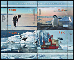 ANTARTIDA  ARGENTINA-2022-STAMPS-SOUVENIR SHEET-ICEBREAKER A.R.A.ALMIRANTE IRIZAR,MAKING HISTORY,  CHINSTRAP PINGUIN, - Blocks & Sheetlets