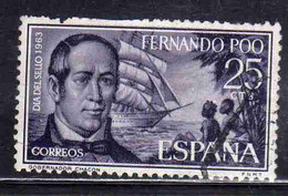 FERNANDO PO POO 1964 DIA DEL SELLO STAMP DAY GOVERNOR CHACON 25c USED USATO OBLITERE' - Fernando Po