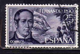 FERNANDO PO POO 1964 DIA DEL SELLO STAMP DAY GOVERNOR CHACON 25c USED USATO OBLITERE' - Fernando Po